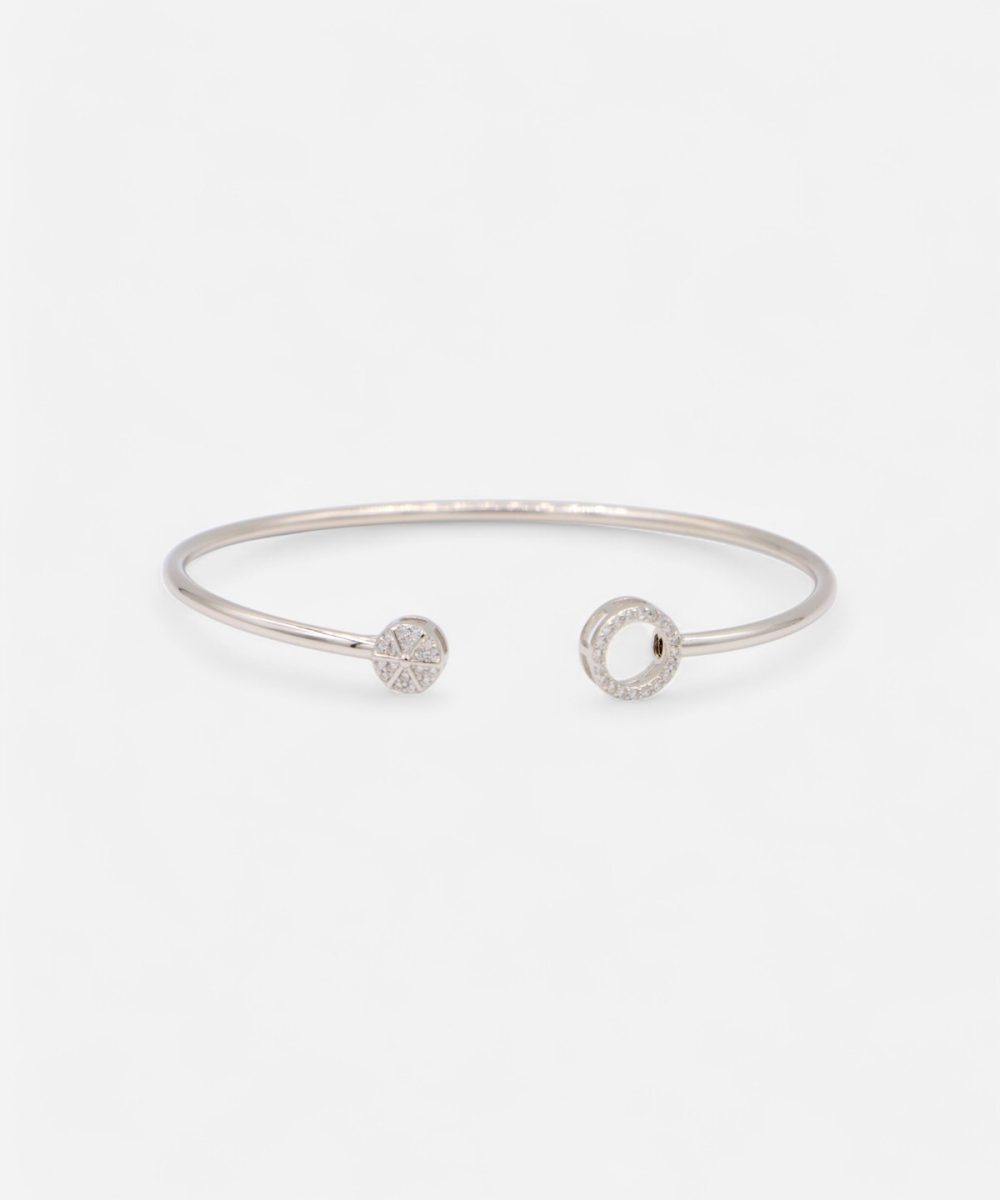 Dual Circles Open Bracelet