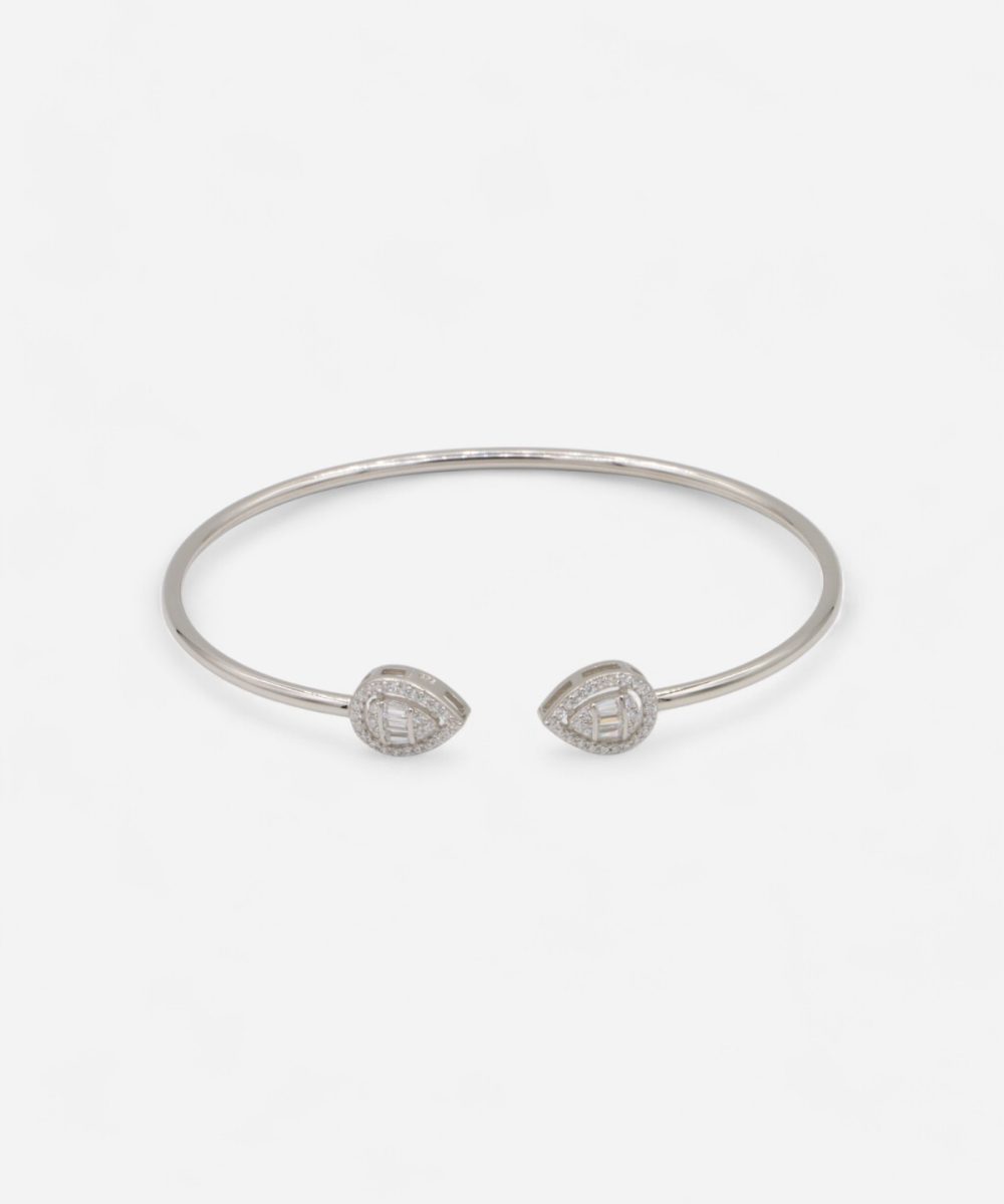 Teardrop Sparkle Open Cuff Bracelet