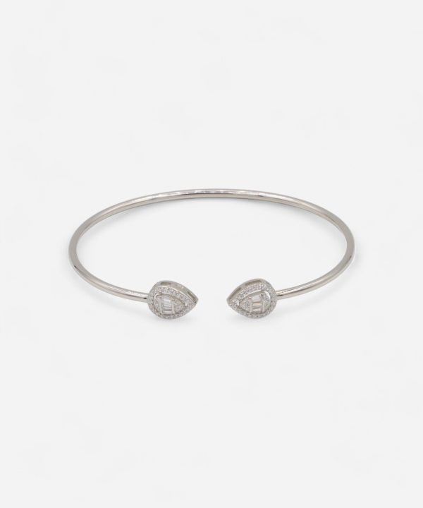 Teardrop Sparkle Open Cuff Bracelet